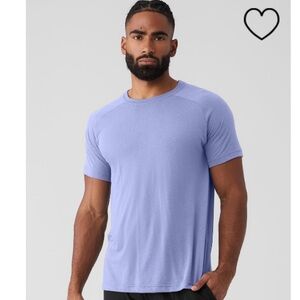 ALO Yoga Triumph Crew Neck Tee in Soft Blue